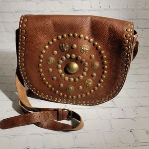 Express Geniune Leather Crossbody Saddle Bag Purse